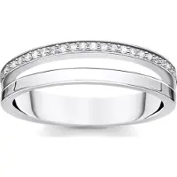 Thomas Sabo Ring Doppel Weisse Steine Silber