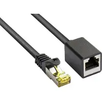 Varia RJ45 Patchkabelverlängerung Cat.7 S/FTP, PiMF, 0,5m, schwarz