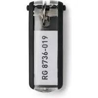 Durable Nøgleskilte til Durable Keybox sort 65x25mm - (6 stk.)