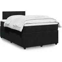 vidaXL Boxspringbett mit Matratze Schwarz 120x190 cm Samt