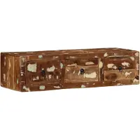 vidaXL TV-Wandschrank 100x32x25 cm Altholz Massivholz