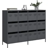 vidaXL Sideboard Anthrazit 135x39x103,5 cm Kaltgewalzter Stahl