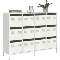vidaXL Sideboard Weiß 135x39x103,5 cm Kaltgewalzter Stahl