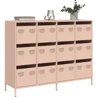 vidaXL Sideboard Rosa 135x39x103,5 cm Kaltgewalzter Stahl