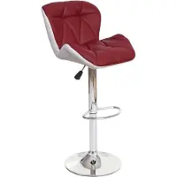 Mendler Barhocker HWC-A92, Barstuhl Tresenhocker, höhenverstellbar Kunstleder bordeaux