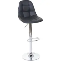 Mendler Barhocker HWC-A67, Barstuhl Tresenhocker schwarz Kunstleder, Fuß chrom
