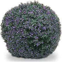 Mendler Künstlicher Busch HWC-L77, Buchskugel Dekopflanze Buchsbaumkugel Kunstpflanze Buxus, Outdoor Ø 55cm ~ lila