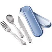 Maped Picnik Concept Adult Besteck-Set, Picknickbesteck aus Edelstahl, Dekor: storm blue