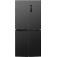 Bomann French Door Kühlschrank Total No Frost | mit Gefrierfach 362L | Side by Side Kühlschrank mit MultiAirflow-System | KG 7358 schwarz-inox