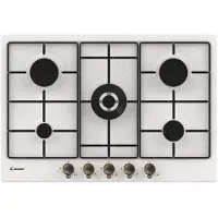 Candy Classic CHW7AV4WGT, Hafer, Integriert, 75 cm, Gaskochfeld, Edelstahl, 5 Zone(n)