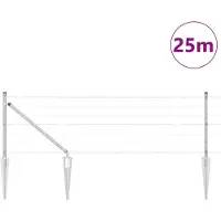 vidaXL Euro-Zaun mit Stacheln 25 x 0,6 m Verzinkter Stahl Silber Netz