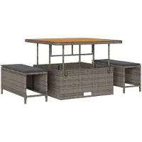 vidaXL Gartensofa-set 13 stk. Grau Poly-Rattan