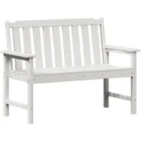 vidaXL Gartenbank Weiß 120 x 59 x 88 cm HDPE