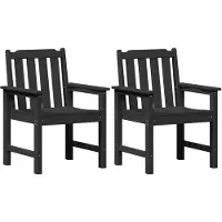 vidaXL Garten-Esszimmerstuhl 2 Stk. Schwarz HDPE