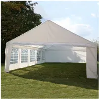 Happy Garden Partyzelt ZONDA 5x10m weiß wasserabweisend mit lichtdurchlässigen Fenstern und Stahlgestell
