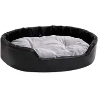 vidaXL Hundebett Schwarz-Grau 90x79x20 cm Plüsch und Kunstleder