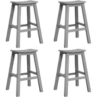 vidaXL Garten Bar Set 4 pcs Hellgrau HDPE