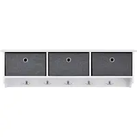 Helloshop26 Wandgarderobe 30 x 100 x 20 cm weiß grau silber 03_0008181