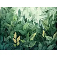 WALLARENA FOTOTAPETE Blätter Nature Wohnzimmer Vliestapete 350x250