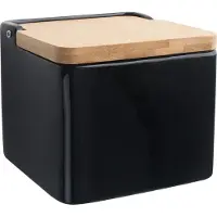 Ibili Quadratischer Behälter schwarz 11 x 11 x 9.90 cm Perfekt zum Würzen von Speisen, einfach zu bedienen
