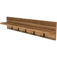 Helloshop26 Garderobe mit 10 Haken 80 x 13 x 18 cm Nussbaum-Effekt 03_0008171