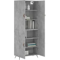 vidaXL Highboard Betongrau 69,5x34x180 cm Holzwerkstoff