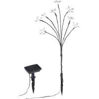 Pearl Solar-LED-Lichterstrauch mit 8 Blüten und Erdspieß, multicolor, 50 cm