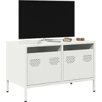 vidaXL TV-Schrank Weiß 68x39x43,5 cm Kaltgewalzter Stahl
