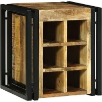 vidaXL Weinregal Braun und Schwarz 35 x 35 x 39 cm Massivholz Mango