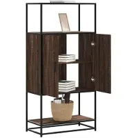 vidaXL Highboard Braun Eichen-Optik 68x35x139 cm Holzwerkstoff Metall