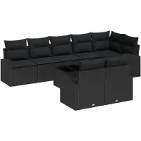 vidaXL Gartensofa-set 9 stk. 8-Sitzanzahl Poly-Rattan