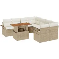 vidaXL Garten-Sofa-Set mit Kissen Beige und Creme