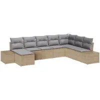 vidaXL Gartensofa-set 8 Stk. Poly-Rattan