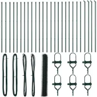 vidaXL Bodenmontierter Sechseckzaun 50 x 1,2 m PVC-beschichteter Stahl