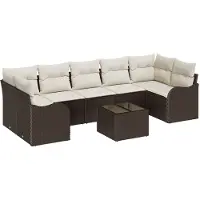 vidaXL Gartensofa-set Braun 55 x 55 x 37 cm Poly-Rattan