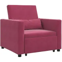 vidaXL Ausziehbare Schlafcouch Einzel mit Rädern Weinrot Samt