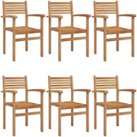 vidaXL Stuhl 6 Stk. Braun Massivholz Teak