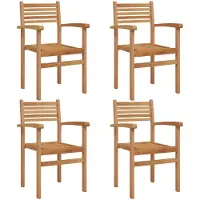 vidaXL Stuhl 4 Stk. Braun Massivholz Teak