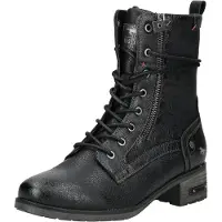 Mustang Damen Stiefelette mit floralem Charme 15M0062002, Größe:42 EU, Farbe:Schwarz