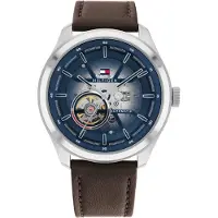 Tommy Hilfiger 1791888 Herren-Armbanduhr, Edelstahl-Gehäuse, Leder-Armband