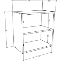 VCM Holzregal hängend | platzsparendes Regal | Maße: H. 50 x B. 50 x T. 30 cm | Elegantes Regal hängend | Aufbewahrungsregal | Bücherregal | Wandboard - Arila M