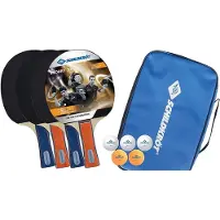 Schildkrot-Puppen Tischtennis-Schläger 4-PLAYER HOBBY SOPO im Carrybag