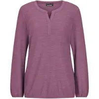 Goldner Kurzgröße: Elegante Bluse mit Zierblende, Rundhals in beere | Gr.: 20