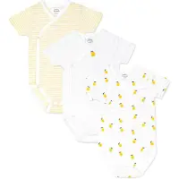 Stellou & Friends Wickelbody-Set kurzarm 3tlg. Zitronen in weiss | Gr.: 50/56