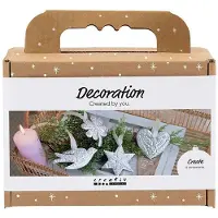 Creativ Company Mini-Hobby-Set Dekoration, Weihnachtsdekoration, silbernes Metall, 1 Box
