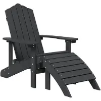 vidaXL Adirondack-Gartenstuhl mit Fußteil HDPE Anthrazit