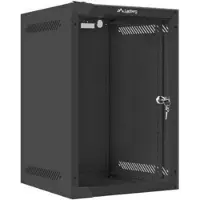 Lanberg WF10-2309-10B, Wandmontiertes Regal, 9U, 20 kg, Sperrschloss, Schwarz