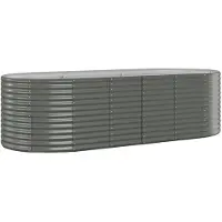 vidaXL Hochbeet Verzinkter Stahl 249x100x68 cm Grau