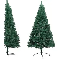 vidaXL - Künstlicher Weihnachtsbaum - mit - Ständer - halb - 150 - cm - PVC - grün