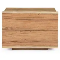 Bizzotto Nachttisch Aron aus Akazienholz, massiv, natur, 60 cm breit, mit 2 Schubladen